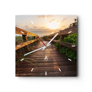 Wall clock - Clock on glass - Straigh to the Shore - 30x30 cm