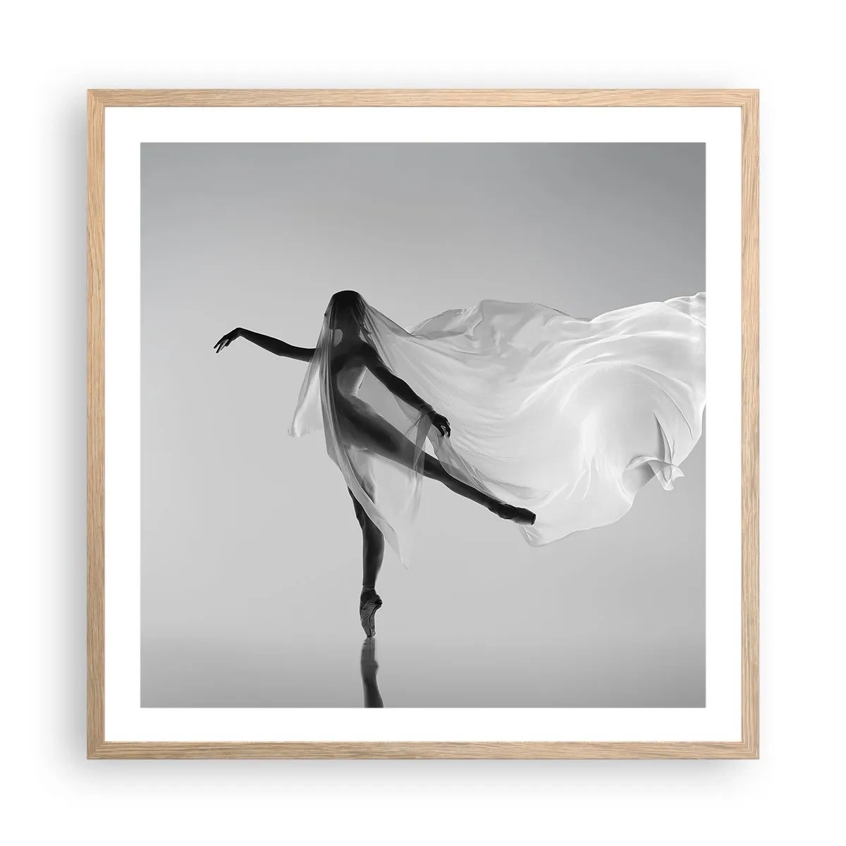 Poster in light oak frame - Lightness and Grace - 60x60 cm