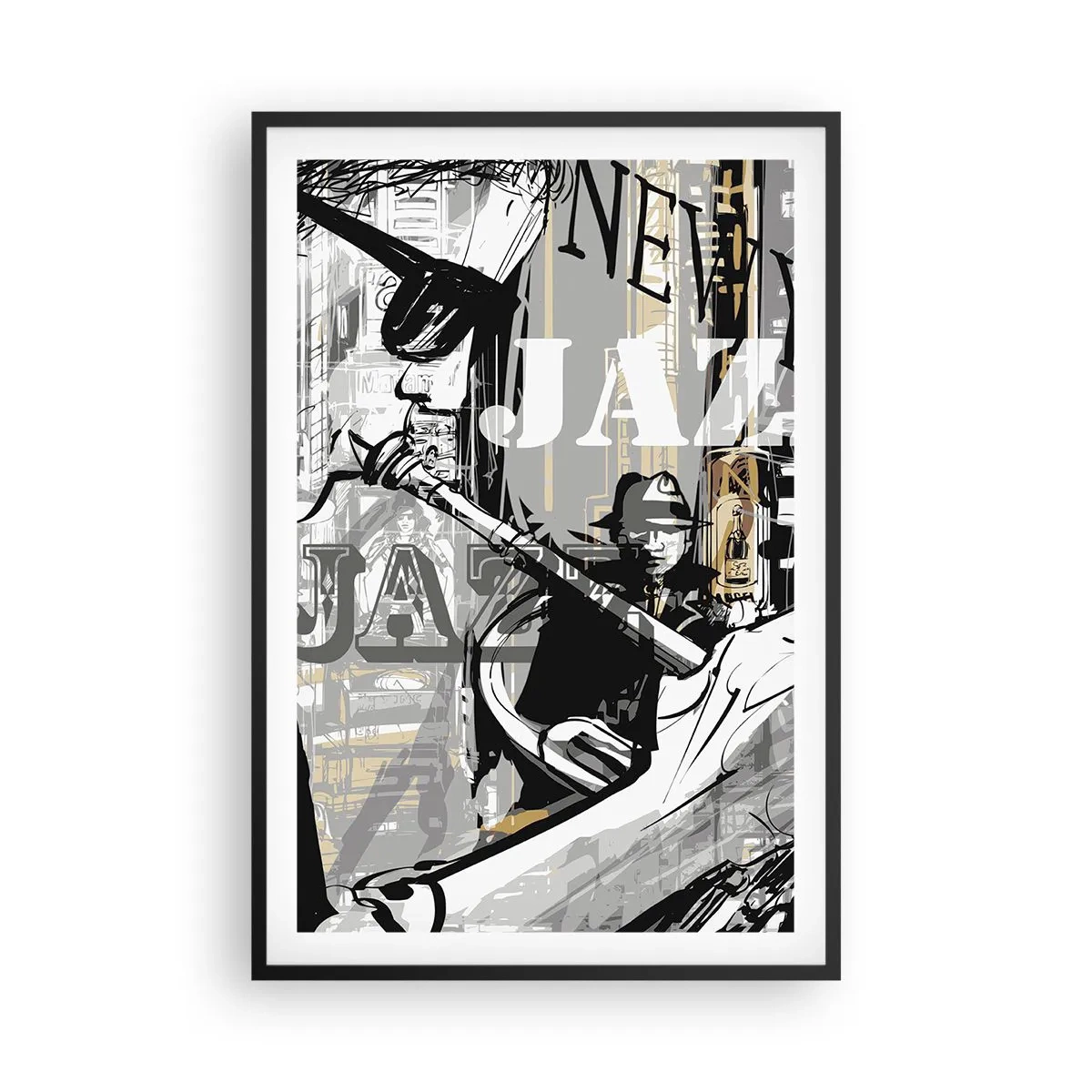 Poster in black frame - In the Rhythm of New York - 61x91 cm