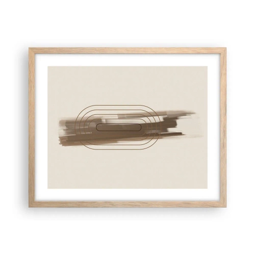 Poster in light oak frame - Blast of Grey - 50x40 cm