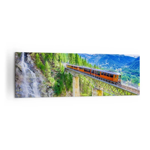 Canvas picture - Train Through the Alps - 160x50 cm