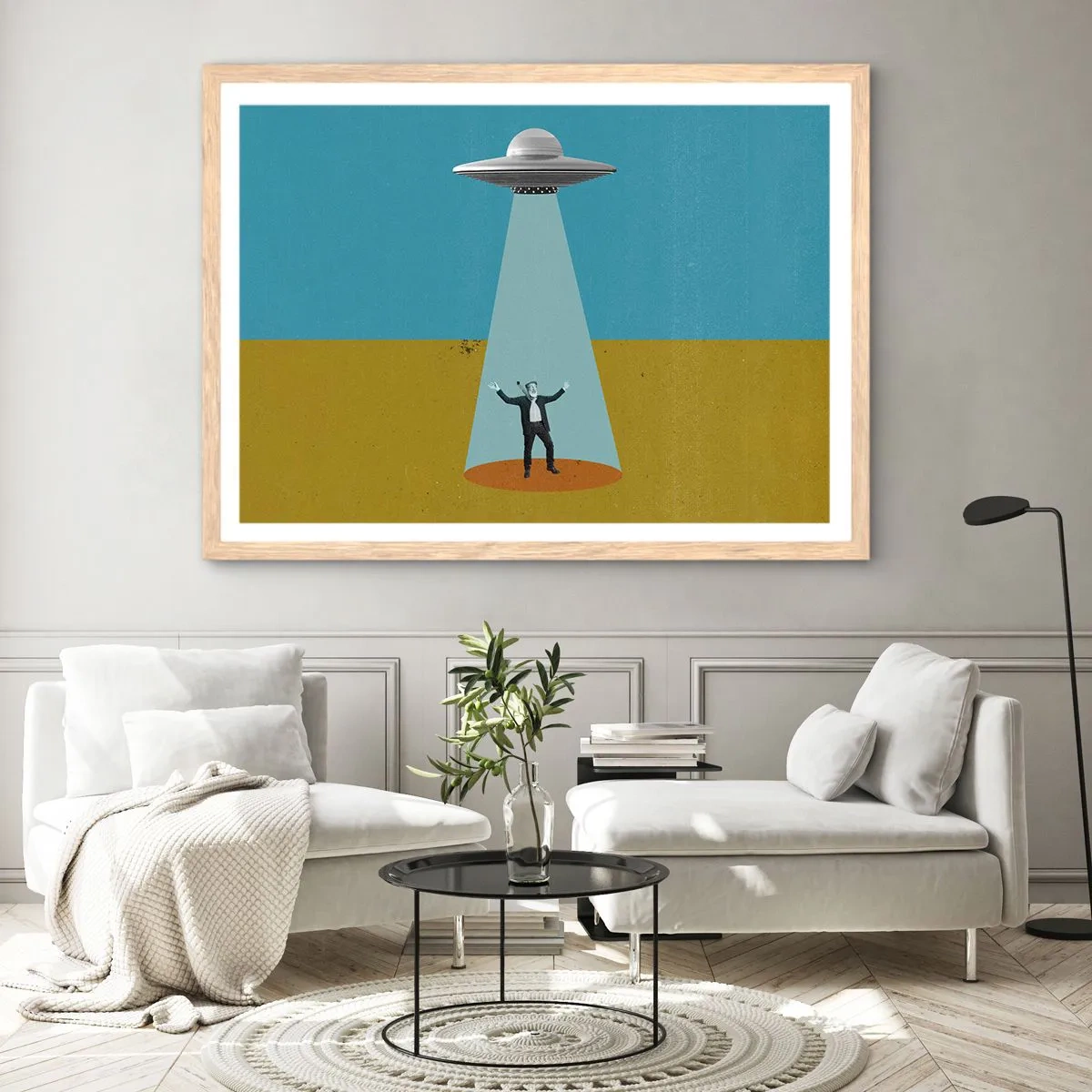 Poster in light oak frame - Close Encounter - 40x30 cm