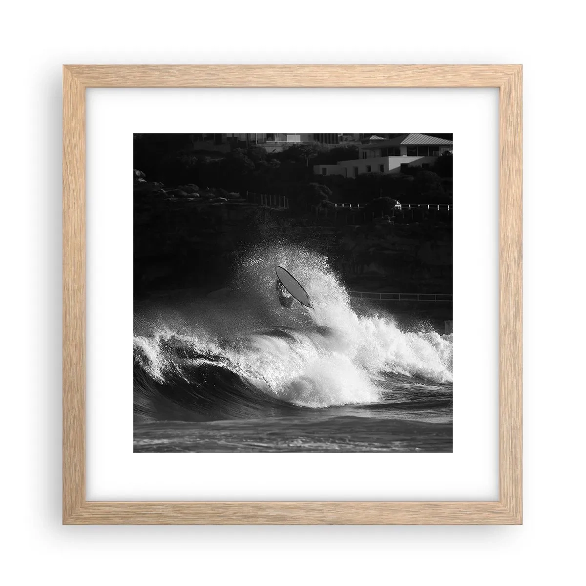 Poster in light oak frame - Challenge Accepted! - 30x30 cm