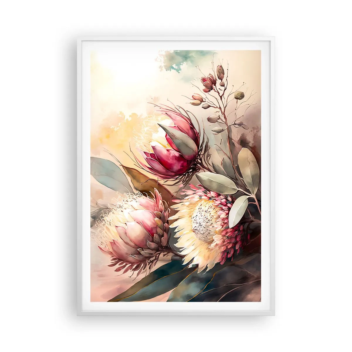 Poster in white frmae - Profile and En Face - 70x100 cm