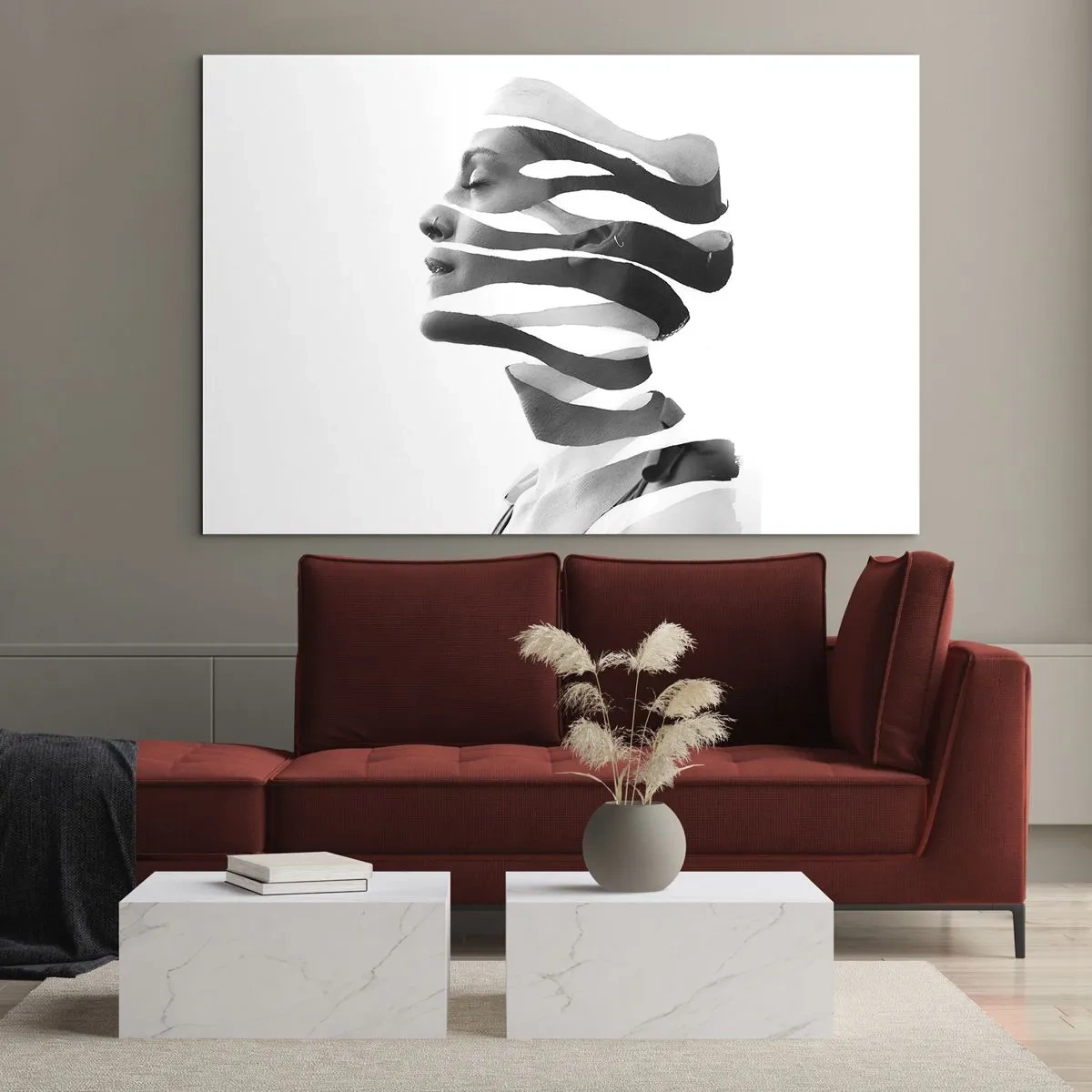 Glass picture - Surrealistic Portrait - 100x70 cm