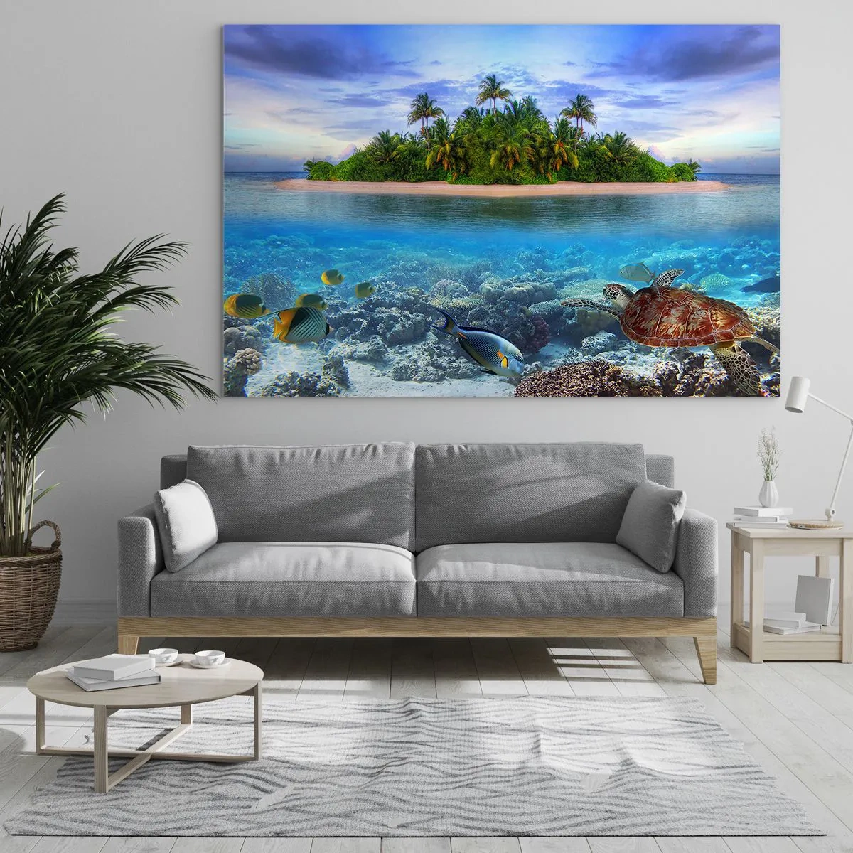 Glass picture - Heavenly Island Invites You - 100x70 cm