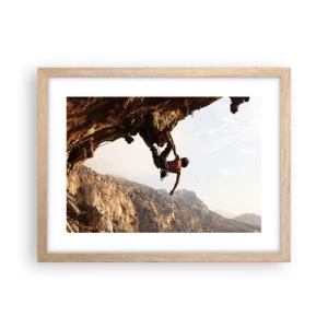 Poster in light oak frame - The Whole World on a Sharp Cliff - 40x30 cm