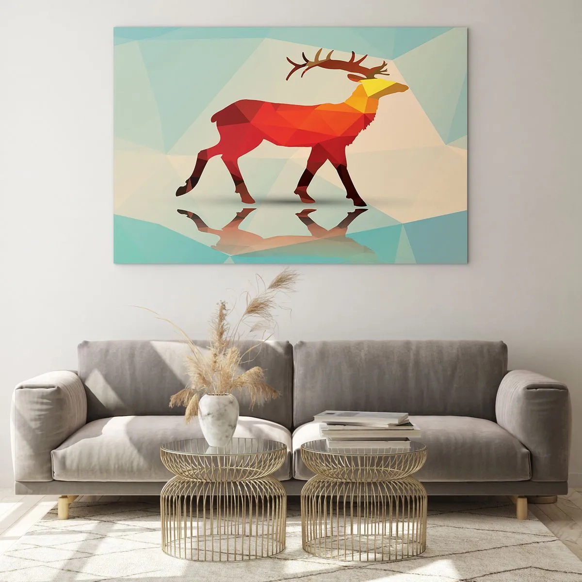 Glass picture - Geometrical Deer - 100x70 cm