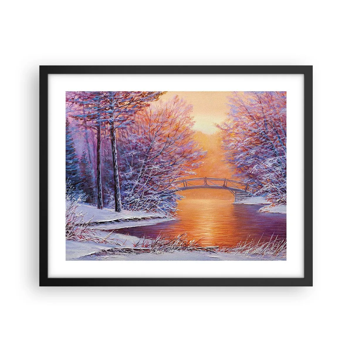 Poster in black frame - Let's Meet Here - 50x40 cm