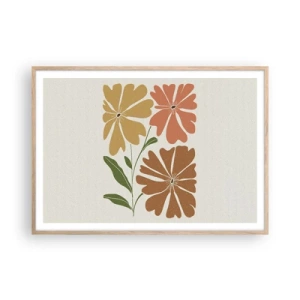 Poster in light oak frame - Nature and Geometry - 100x70 cm