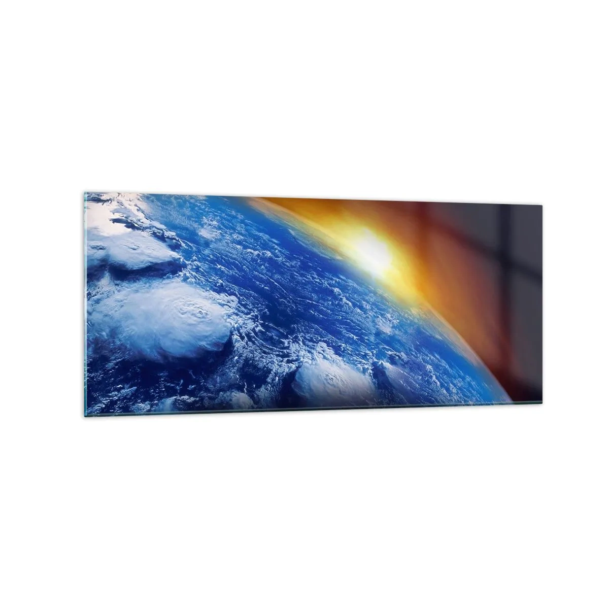 Glass picture - Sunrise by the Blue Planet - 120x50 cm