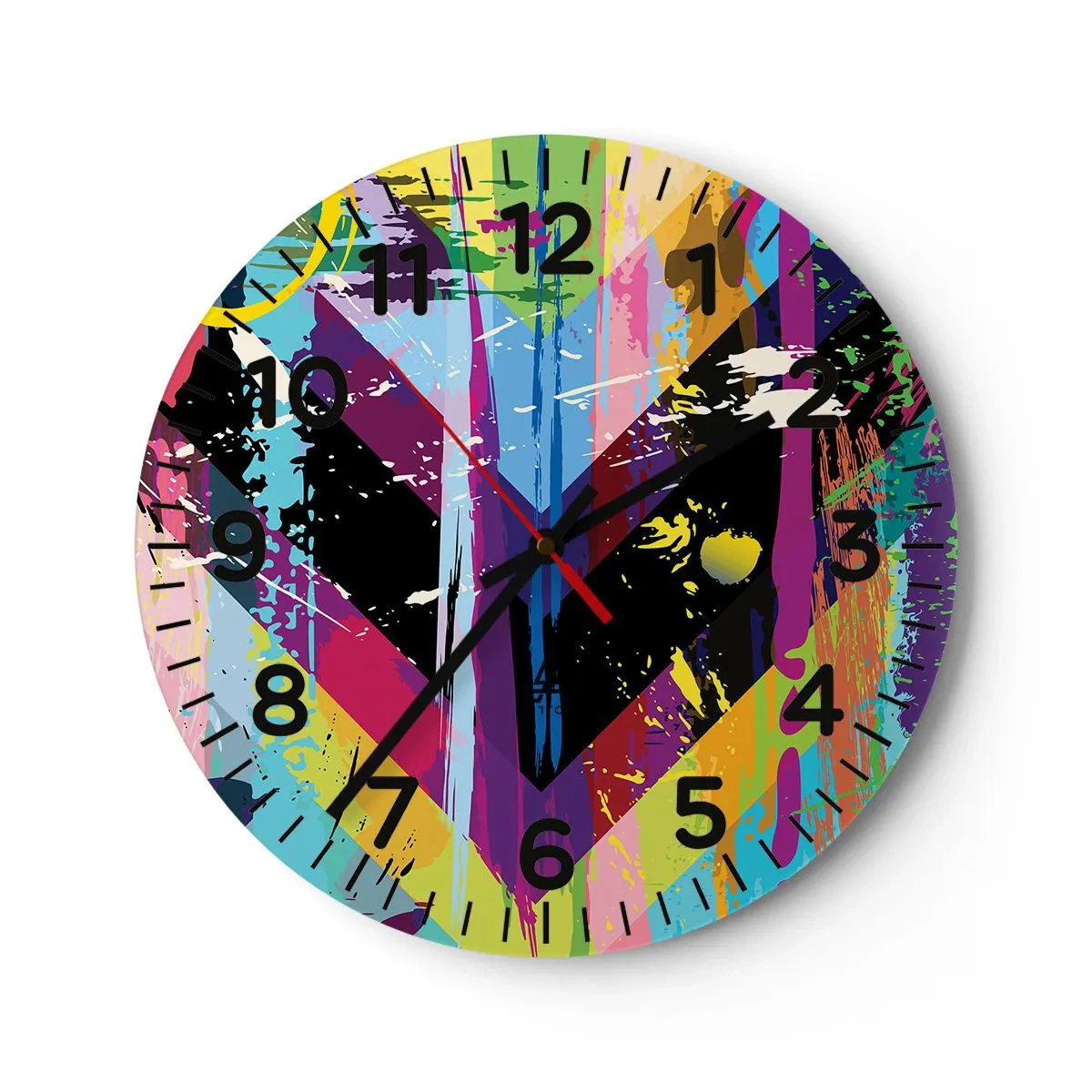 Wall clock - Clock on glass - From Top to Bottom - 40x40 cm