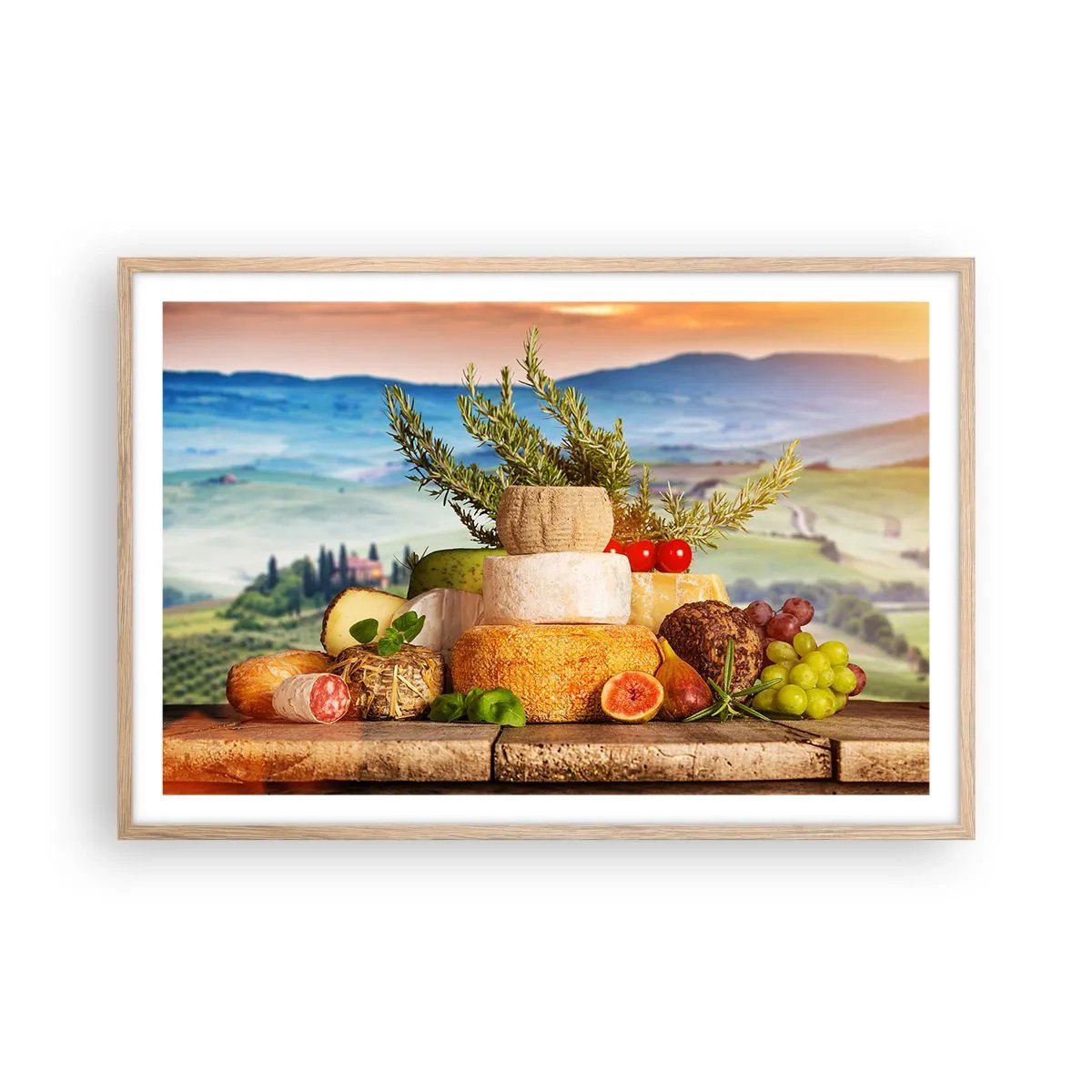 Poster in light oak frame - Italian Joie de Vivre - 91x61 cm
