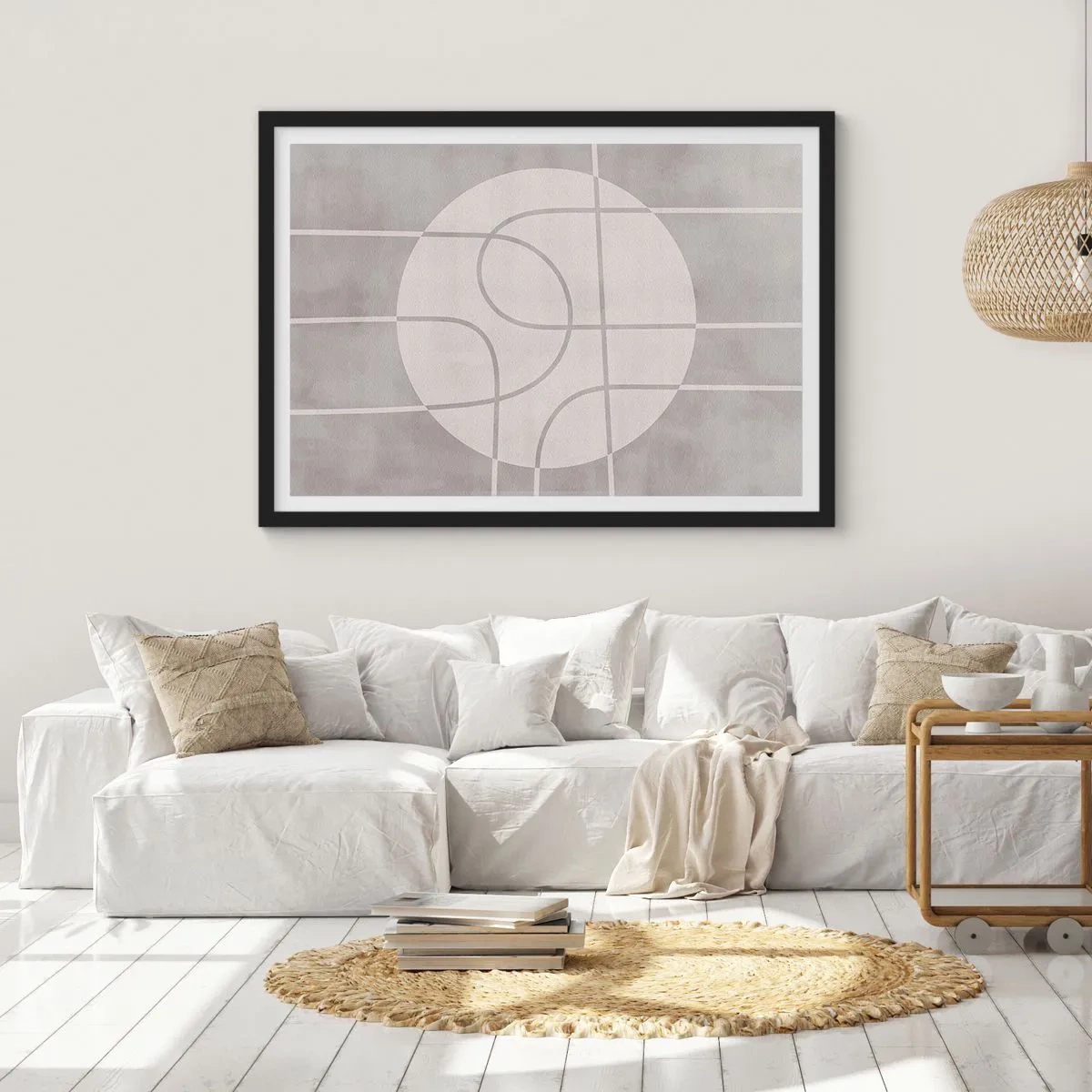 Poster in black frame - Circular and Straight - 70x50 cm