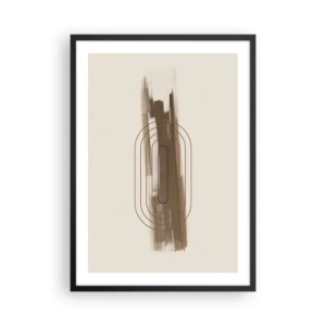 Poster in black frame - Geometric form in shades of brown and beige - 50x70cm - Blast of Grey - Modern wall decoration for the living room and bedroom ARTTOR