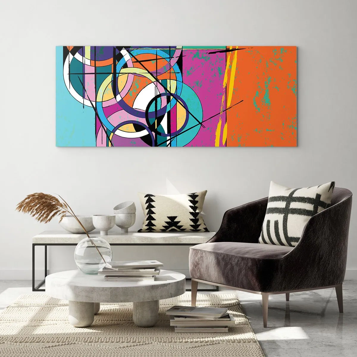 Glass picture - Wheels Go Round and Round - 120x50 cm