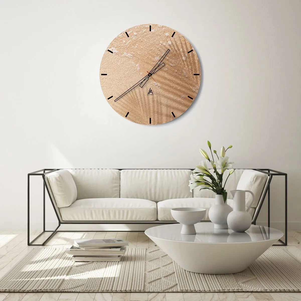 Wall clock - Clock on glass - Shadow of a Hot Summer - 40x40 cm