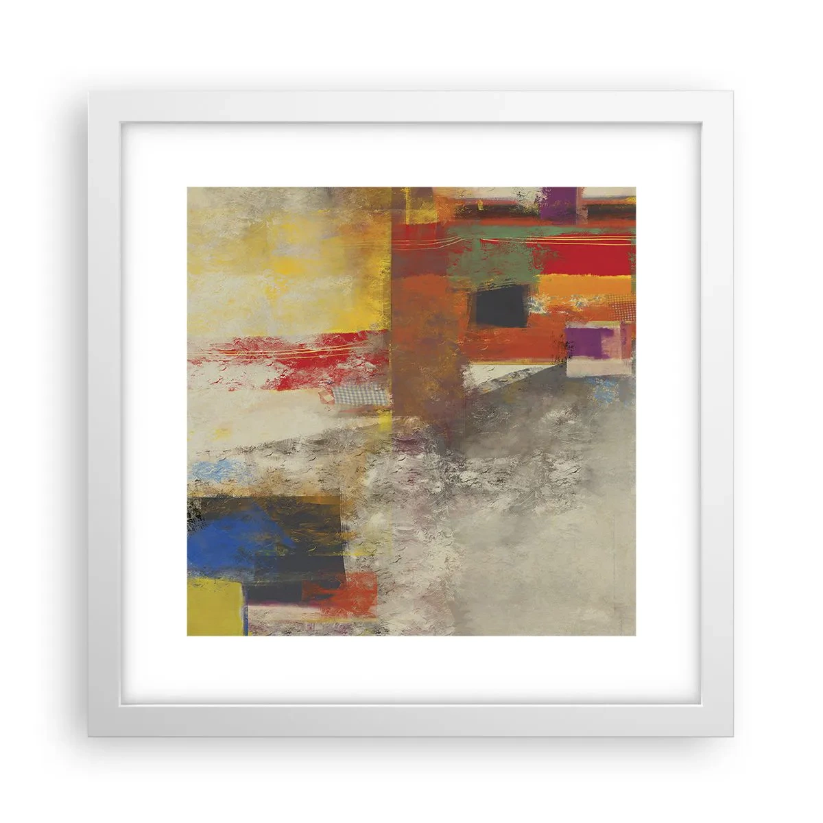 Poster in white frmae - Geometry of Colours - 30x30 cm