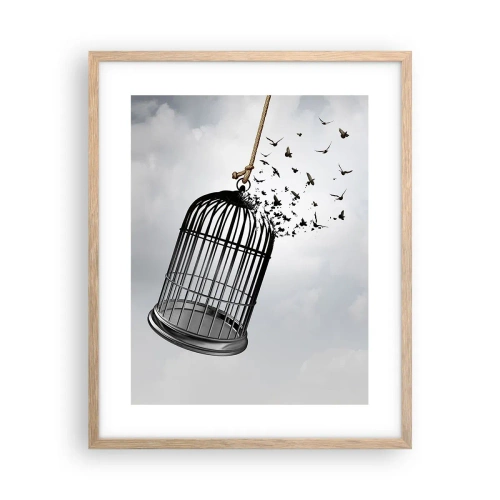 Poster in light oak frame - Faith…Hope…Freedom! - 40x50 cm