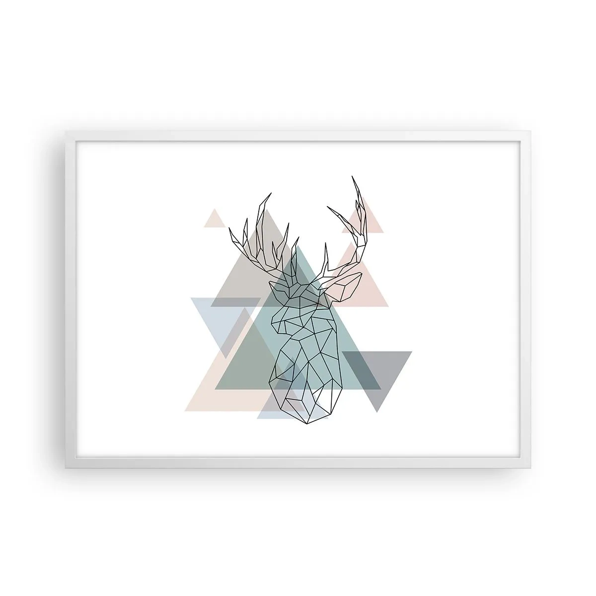 Poster in white frmae - In a Geometrical Forest - 70x50 cm