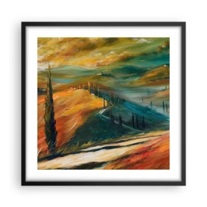 Poster in black frame - Tuscan Landscape - 50x50 cm