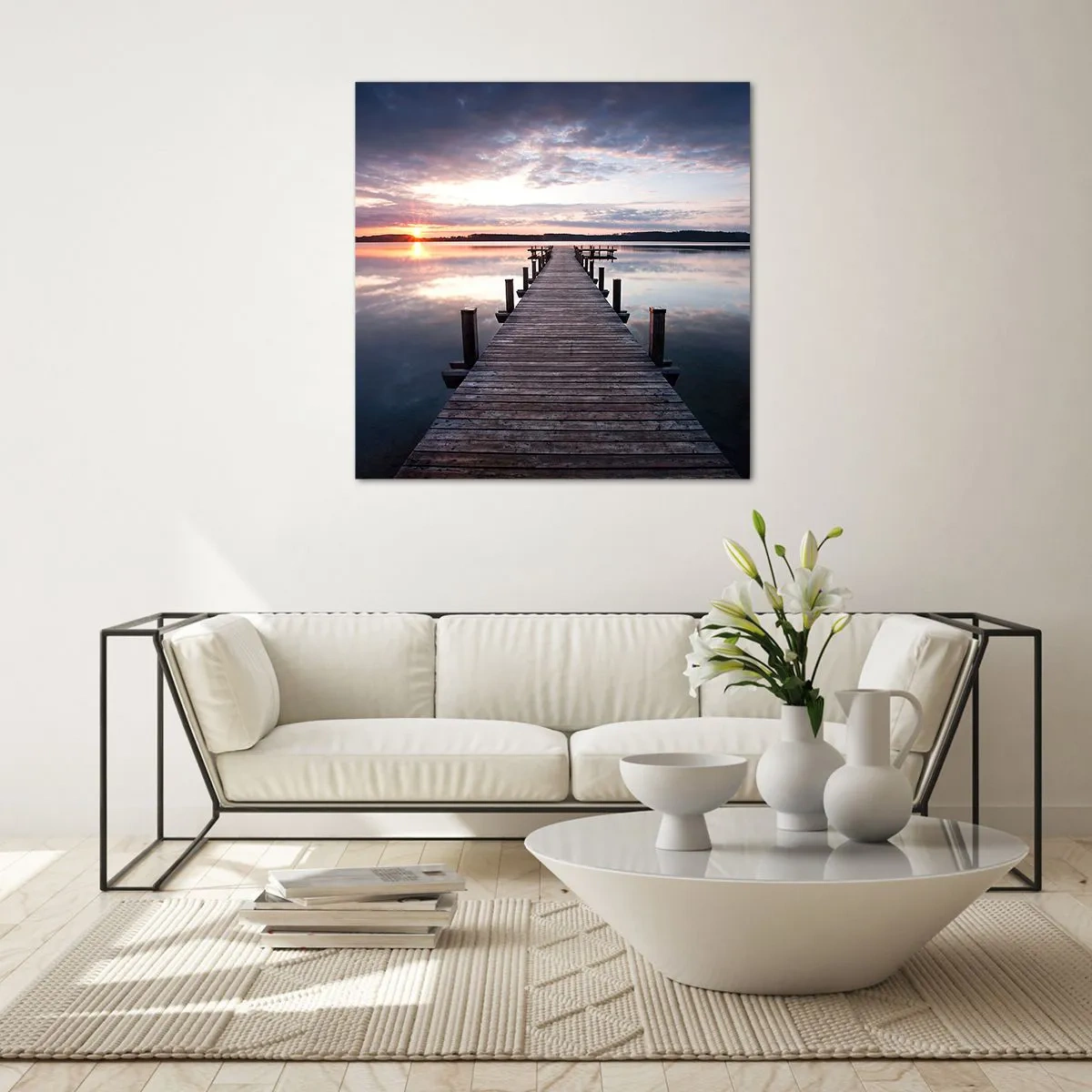 Glass picture - Quiet Border of Night and Day - 40x40 cm