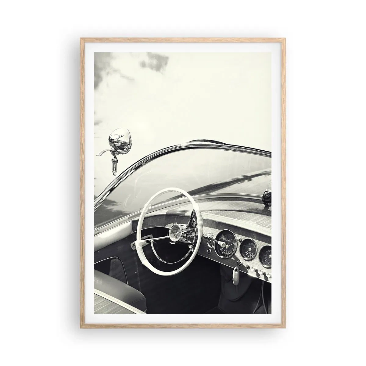 Poster in light oak frame - Weather for the Rich - 70x100 cm