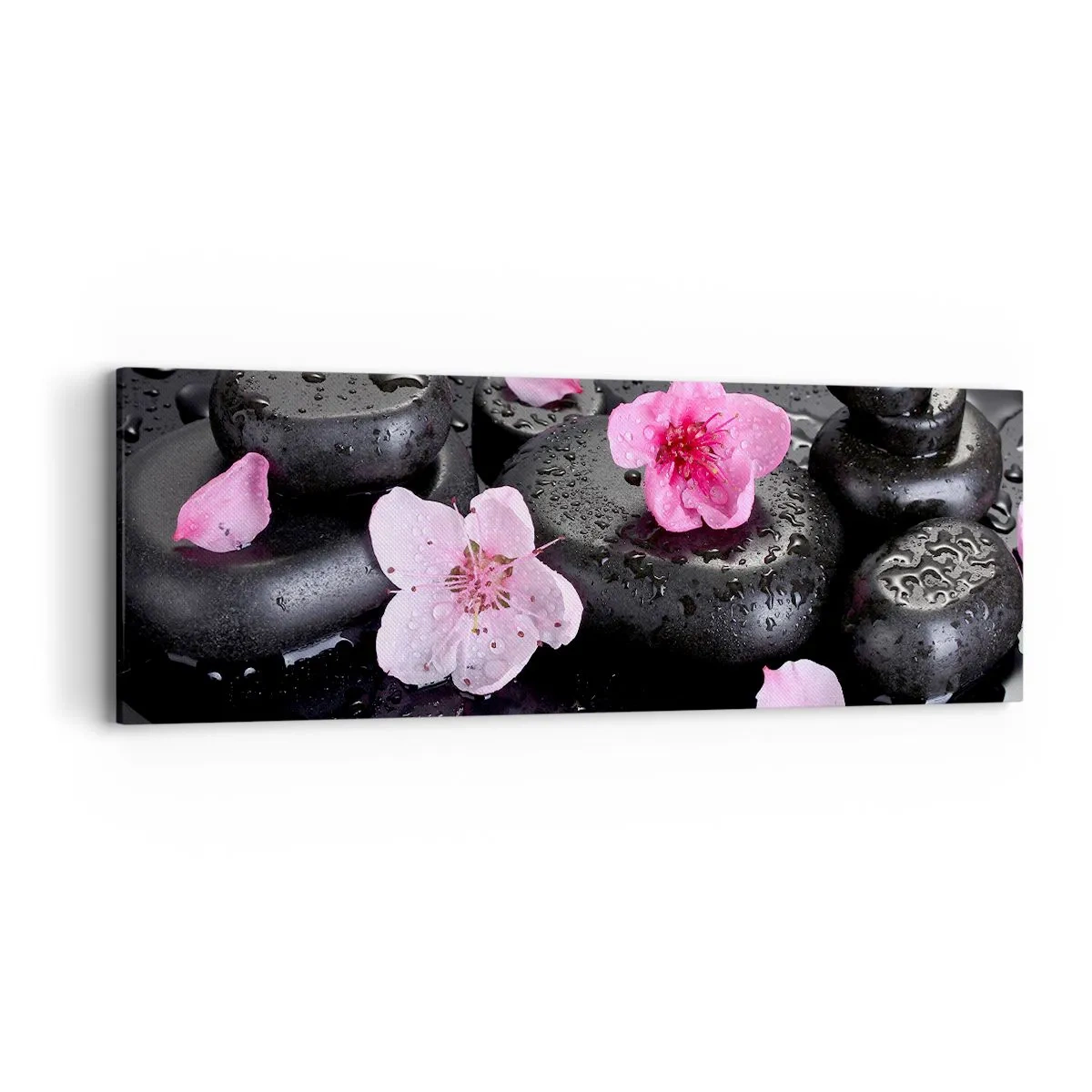 Canvas picture - Black Zen Stones - 90x30 cm
