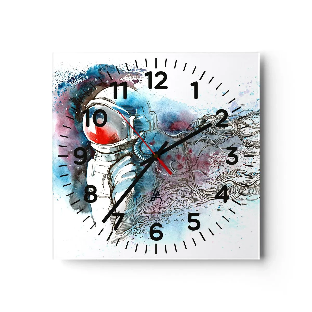 Wall clock - Clock on glass - Alone In Space - 30x30 cm