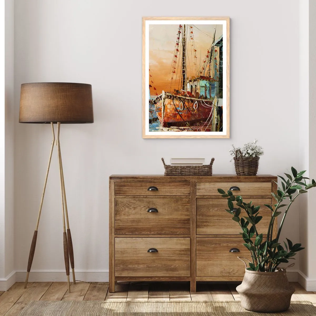 Poster in light oak frame - Calm Return - 30x40 cm