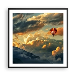 Poster in black frame - I Like Flying - 60x60 cm