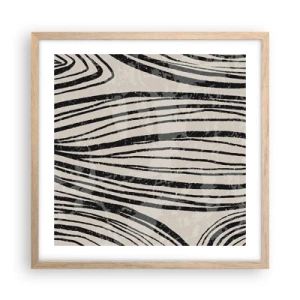 Poster in light oak frame - Spillover of Lines - 50x50 cm