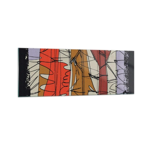 Glass picture - Spontaneous Composition - 140x50 cm