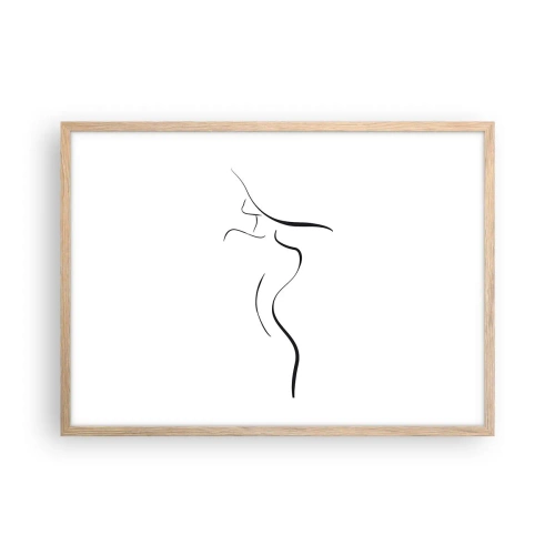 Poster in light oak frame - Elusive Like a Wave - 70x50 cm