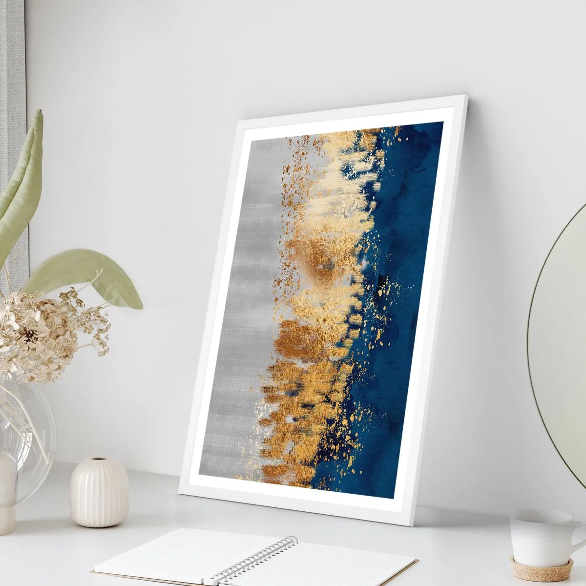 Poster in white frmae - Modern Composition and Twinkle - 70x100 cm