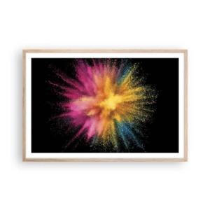 Poster in light oak frame - Birth of Colours - 91x61 cm