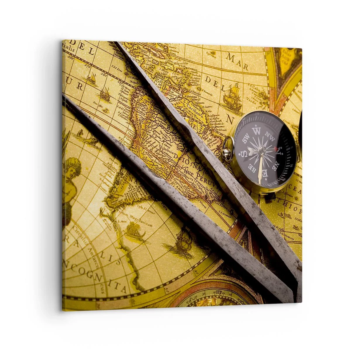 Canvas picture - With a Compass through the Seas - 50x50 cm