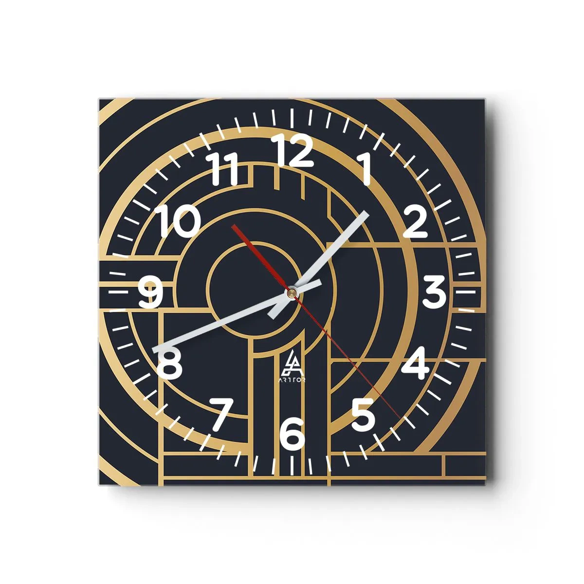 Wall clock - Clock on glass - Tour of Things - 30x30 cm