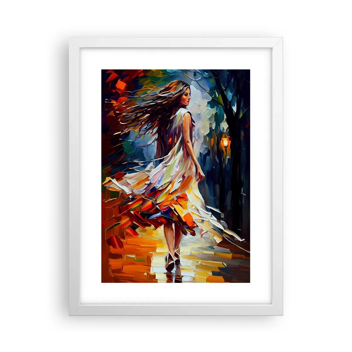 Poster in white frmae - Autumn Girl - 30x40 cm