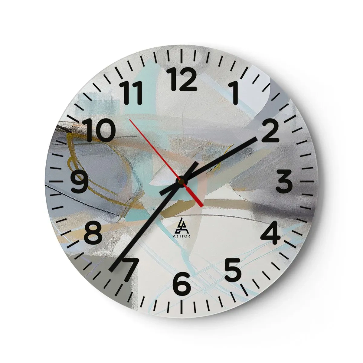 Wall clock - Clock on glass - Foggy Abstract - 40x40 cm