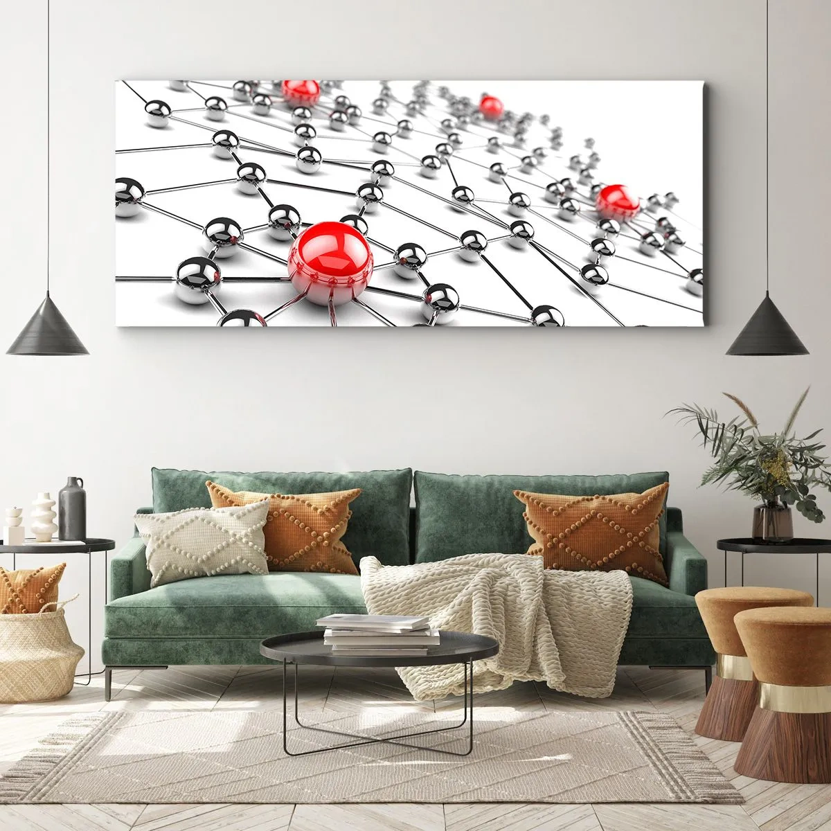 Canvas picture - Silver Net - 90x30 cm