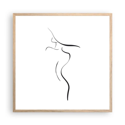 Poster in light oak frame - Elusive Like a Wave - 60x60 cm