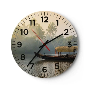 Wall clock - Clock on glass - House on the River - 30x30 cm