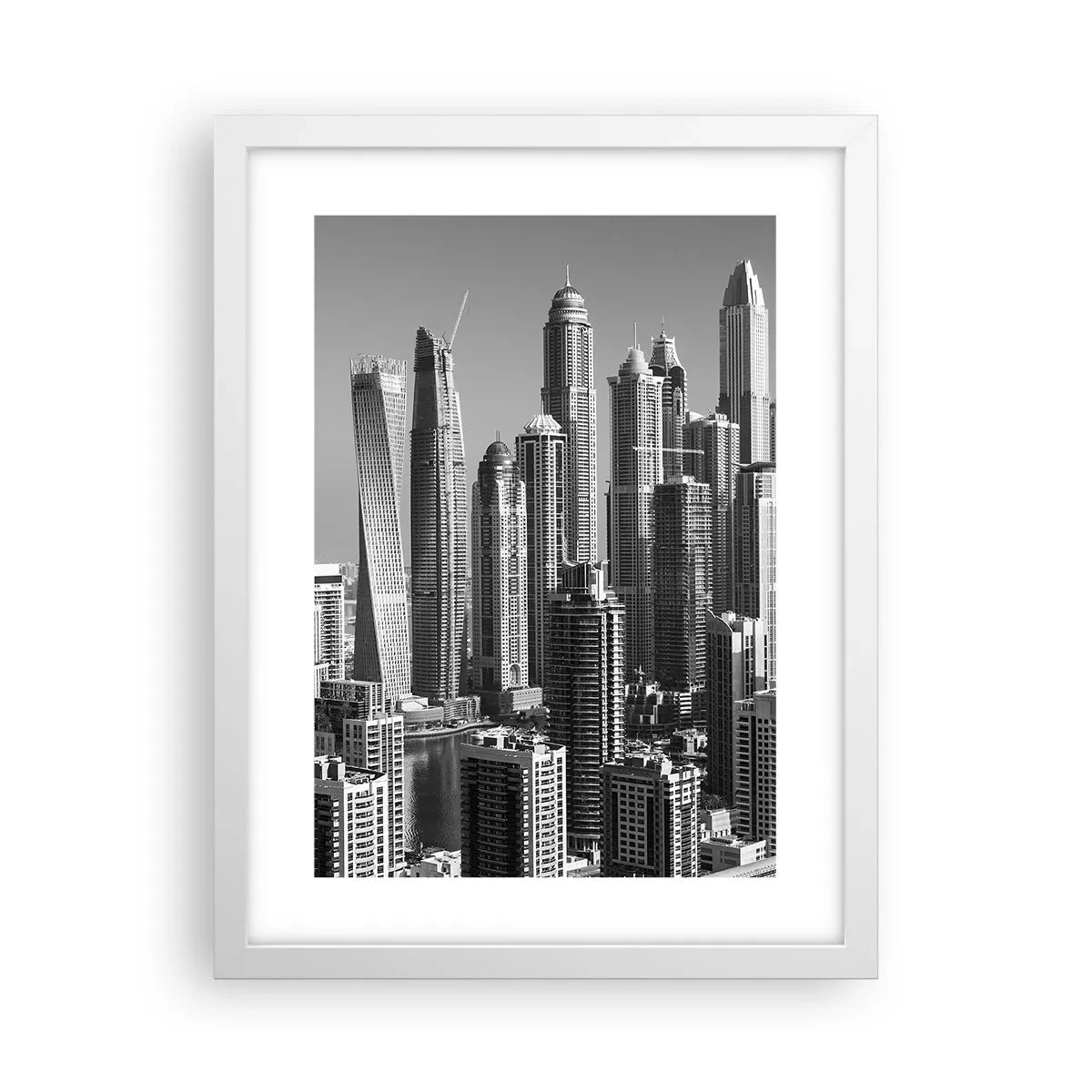 Poster in white frmae - City over a Desert - 30x40 cm