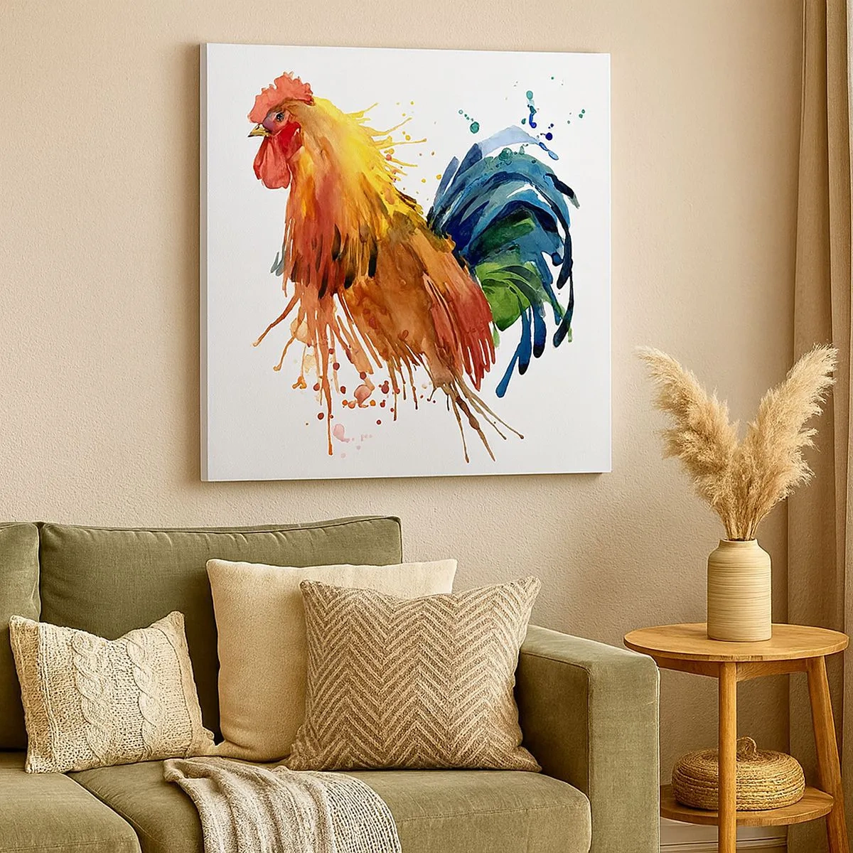Canvas picture - King Rooster - 30x30 cm