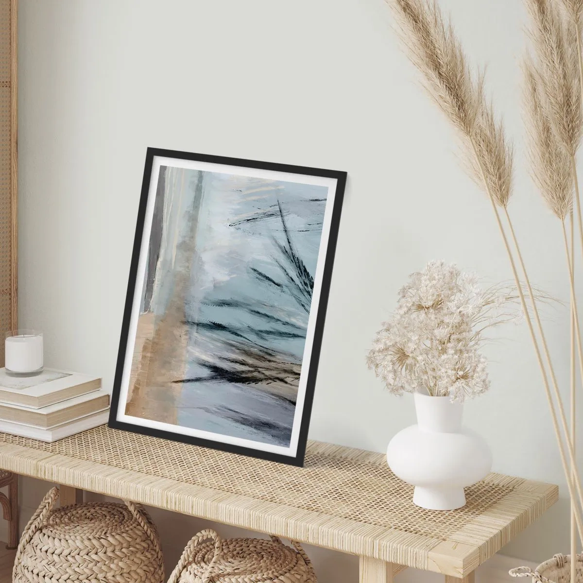 Poster in black frame - Winter Fields - 30x40 cm