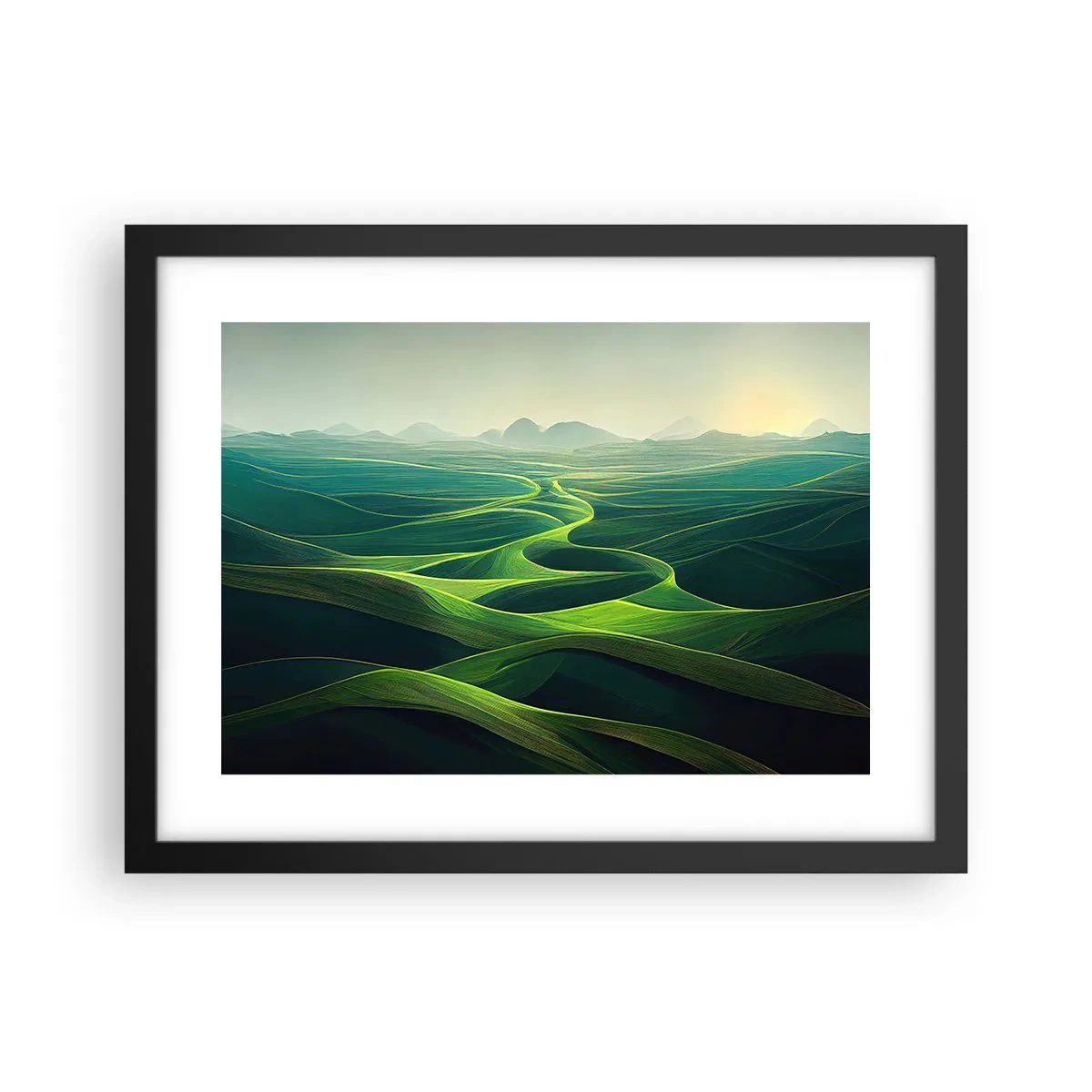 Poster in black frame - In Green Valleys - 40x30 cm