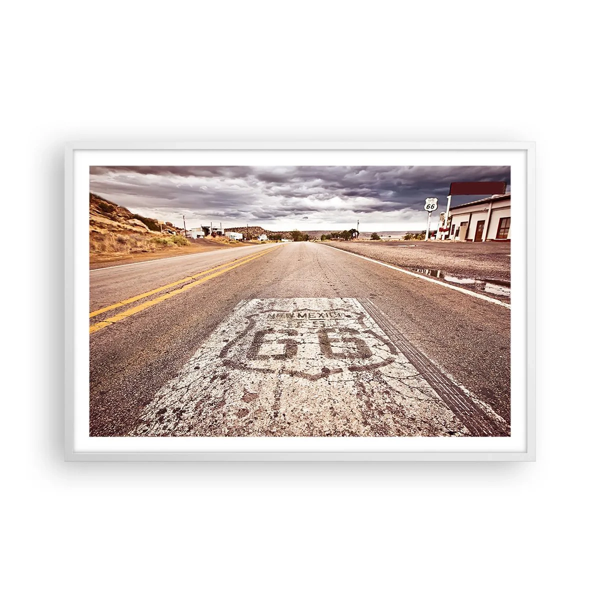 Poster in white frmae - Mother Road - American Legend - 91x61 cm