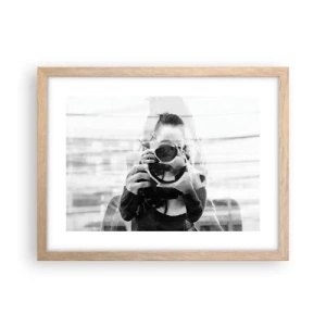 Poster in light oak frame - Creator and the Creation - 40x30 cm