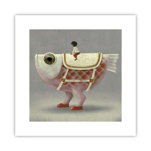 Poster - Fish Jockey - 30x30 cm